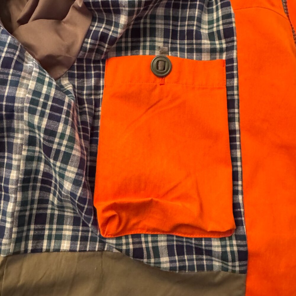 J Crew. Fishermans Jacket w/hood in Orange Size Medium - Picture 6 of 10